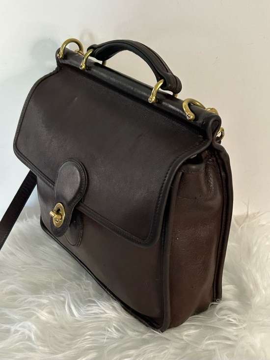 Vintage Coach NYC Station Bag Brown Glove Leather Crossbody Top Handle Rare USA - Picture 7 of 14